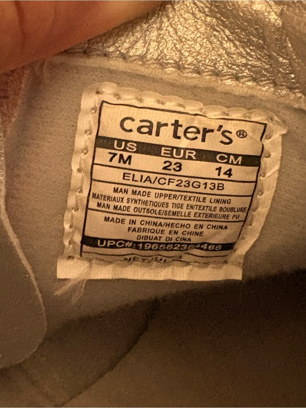 Carter’s Silver Metallic Ankle Boots - Girls Toddler - Picture 6 of 7